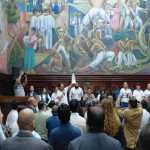 Alfredo Tumax del Sintracor informa la base para la negociación del pacto colectivo. Foto: La Hora