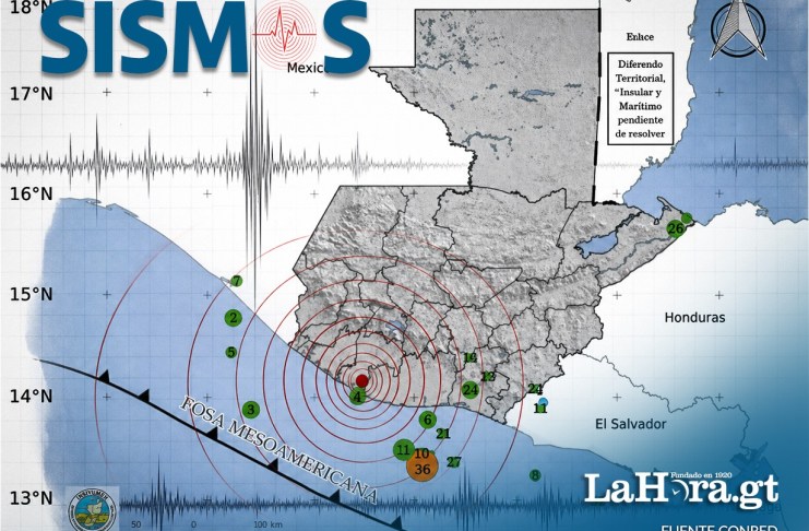 Un total de 41 sismos se han registrado en las últimas 24 horas, el más reciente de magnitud 4.6 en el Pacífico El Insivumeh registró 41 sismos en las últimas 24 horas, reportándose dos como sensibles el domingo y el de la madrugada de este lunes. Foto La Hora: Insivumeh