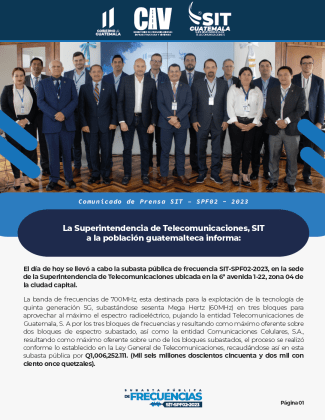 Subasta SIT-SPF02-2023 del 12 de septiembre 2023. Foto La Hora: SIT