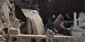 Fuertes lluvias ocasionan colapso de viviendas y deslizamientos en Villa Hermosa La crecida del río Pinula ocasionó daños en varias viviendas de vecinos de Villa Hermosa 1, San Miguel Petapa. Foto La Hora: captura de pantalla de video compartido por Luis Hernández