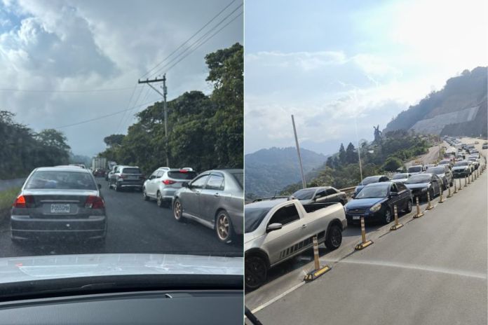 El mejoramiento de la cinta asfáltica se realizan en el km 24 de carretera a El Salvador, de Fraijanes, con dirección al oriente.