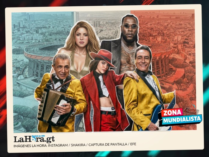 Shakira, Burna Boy, Los Ángeles Azules, Belinda y más participan en el show inaugural del Mundial en México. Arte: La Hora.
