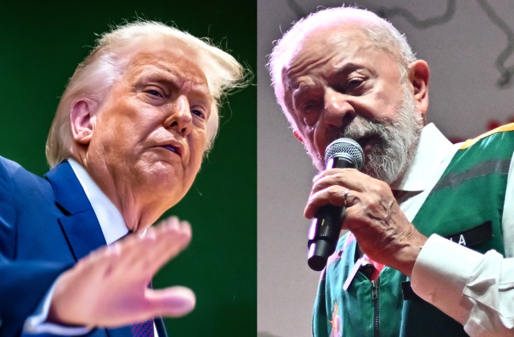 Combo de fotografías de archivo del presidente de Estados Unidos, Donald Trump (i), y el presidente de Brasil, Luiz Inácio Lula da Silva (d). Foto La Hora: EFE