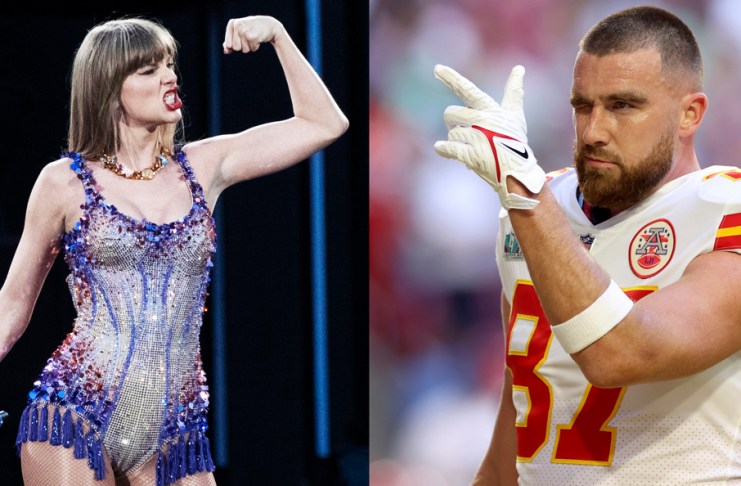 Combo de dos fotografías de archivo de la cantante estadounidense Taylor Swift y el jugador de Chiefs Travis Kelce. Foto La Hora: EFE