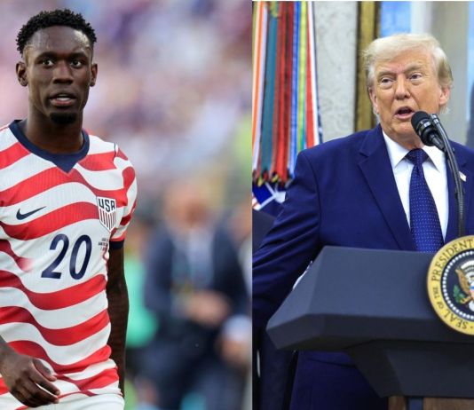 Donald Trump confirmó su intervención directa ante la FIFA calificando la expulsión de Folarin Balogun como pésima. Foto La Hora: EFE