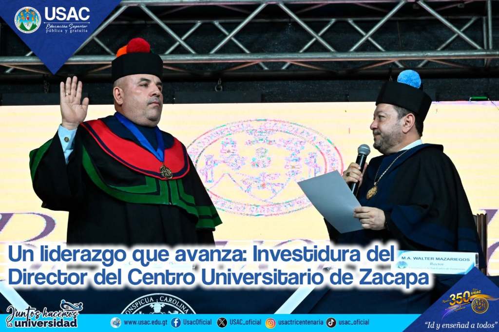 Carlos Augusto Vargas, representante del Colegio de Ingenieros Agrónomos de Guatemala ante el CSU, y Walter Mazariegos. Foto La Hora: USAC