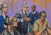 Fiscalía de EE.UU. propone que el juicio contra Nicolás Maduro comience en junio de 2027 Fotografía de archivo de un dibujo realizado por la artista Jane Rosenberg donde aparece el presidente depuesto de Venezuela, Nicolás Maduro (d), junto a su esposa Cilia Flores (2-i), y sus abogados Mark Donnelly (i) y Barry pollack (c), durante una comparecencia ante un tribunal federal en Nueva York. Foto La Hora: EFE