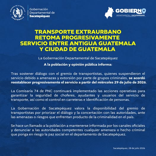 Comunicado Gobernación