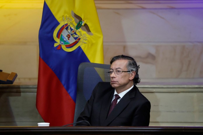 El presidente de Colombia, Gustavo Petro, durante la instalación del nuevo periodo legislativo para el Congreso colombiano, en Bogotá (Colombia). Foto La Hora: EFE
