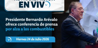 Retransmisión: Presidente Bernardo Arévalo ofrece conferencia de prensa por alza a los combustibles El presidente Bernardo Arévalo ofrece una conferencia de prensa para anunciar las medidas que adoptará el Gobierno ante el alza en los precios de los combustibles.