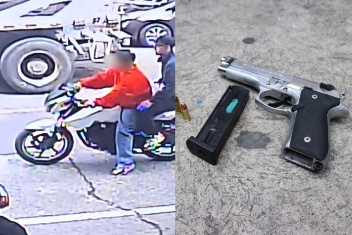 PNC remite a menor señalado de disparar contra dos guardias de seguridad. Foto La Hora: PNC.