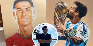Artista jalapaneco conquista TikTok con retratos hiperrealistas de Messi y Cristiano Ronaldo. Foto La Hora: TT / @alejandrorequena_