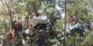 Así fue el rescate de una de las víctimas del accidente aéreo en Chimaltenango