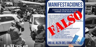 Emetra desmiente publicaciones sobre bloqueos anunciados para el viernes 24 de julio. Arte L.a Hora: Alejandro Ramírez.