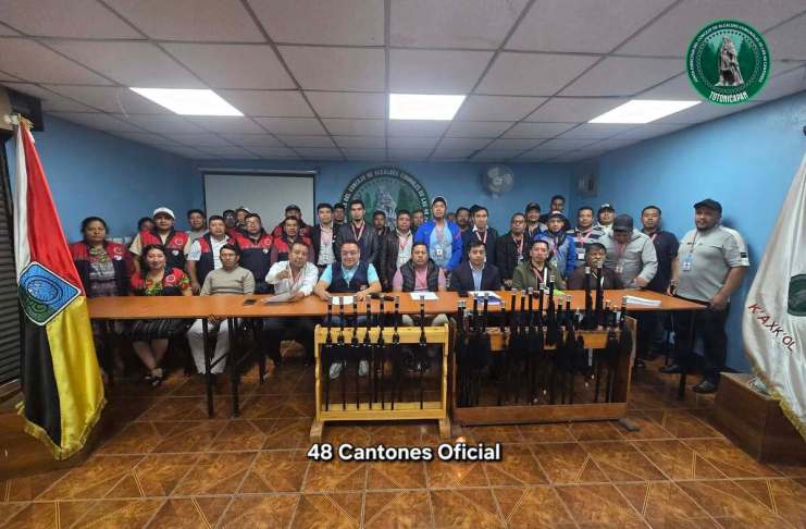 48 Cantones de Totonicapán rechazan aumento a combustibles y se oponen al subsidio estatal. Foto La Hora: FB/ 48 Cantones de Totonicapán.