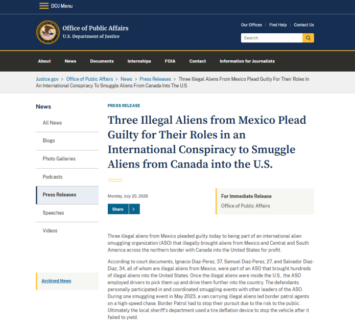 Organización internacional trafica migrantes centroamericanos desde Canadá hacia EE. UU., según investigación