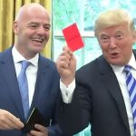 Presidente de la FIFA Gianni Infantino (i), junto al presidente de EE. UU., Donald Trump, en la Casa Blanca. Foto La Hora: CSPAN