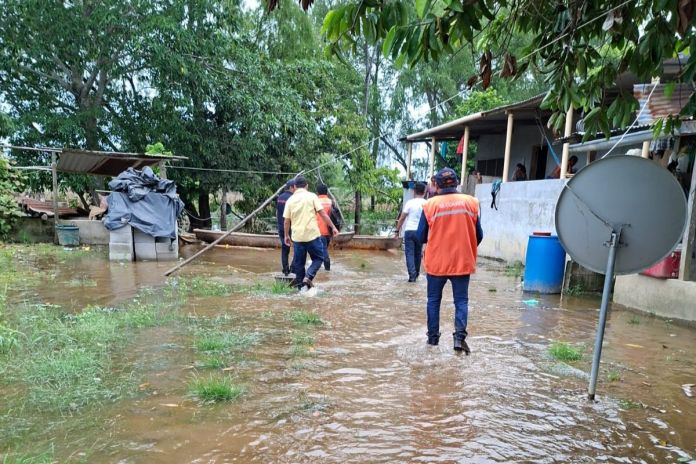 Inundación por crecida del río Polochic en Alta Verapaz. Foto La Hora: Conred