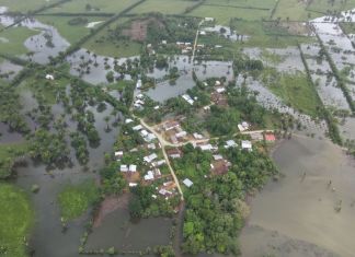 Inundación registrada en el caserío El Rosario, municipio de Chahal, Alta Verapaz. Foto La Hora: Conred