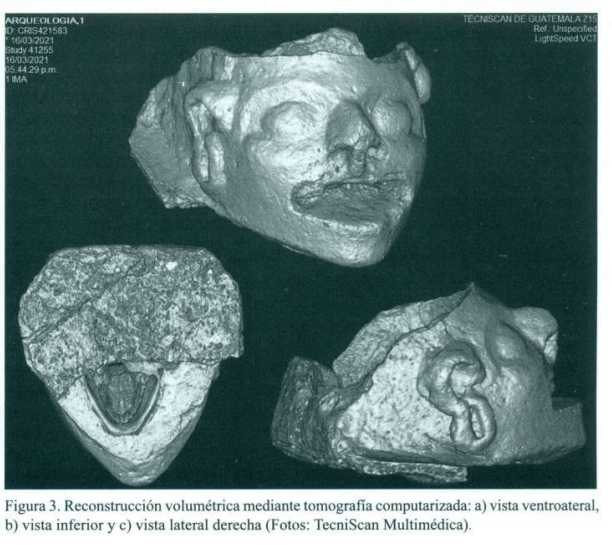 Modelado 3D de cráneo maya cubierto con estuco. Foto La Hora: Mexicon