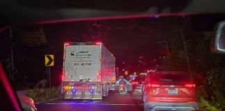 Por el múltiple accidente en el kilómetro 40 de la Interamericana ya se registran largas filas de vehículos e dirección a la capital Foto La Hora: PeacefulTulip8017/FB