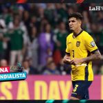 Piero Hincapié salió expulsado del partido entre Ecuador y México luego de taparse la boca mientras discutía con Santiago Giménez.