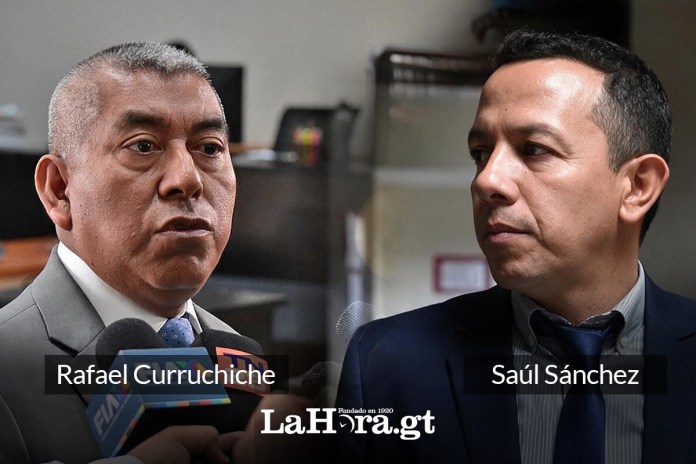 Los exfiscales Rafael Curruchiche y Saúl Sánchez fueron beneficiados por la jueza María Sandoval con el rechazo de dos ordenes de captura. Foto La Hora: La Hora.