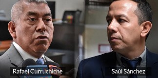 Los exfiscales Rafael Curruchiche y Saúl Sánchez fueron beneficiados por la jueza María Sandoval con el rechazo de dos ordenes de captura. Foto La Hora: La Hora.