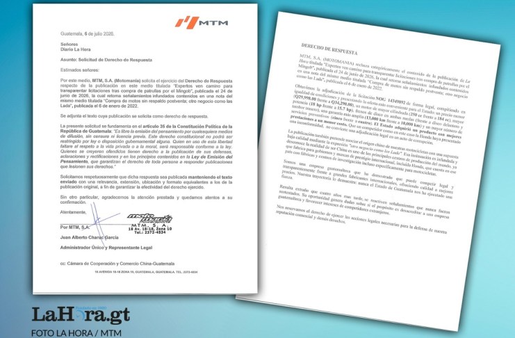 Refutación de MTM, S.A. a publicación de 2022 incluida en la nota «Expertos ven camino para transparentar licitaciones tras compra de patrullas por el Mingob» Refutación