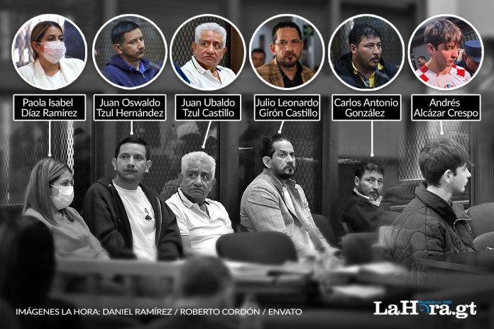 Los seis capturados hasta ahora por el secuestro del odontólogo Julio Martínez. Arte La Hora: Alejandro Ramírez.