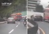 Conductores grabaron el momento que originó el accidente que cobró la vida de un transeúnte cuando este caminaba por el Trébol de Vista Hermosa. Foto La Hora: Redes Sociales