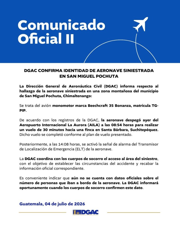 aeronave accidente den san miguel pochuta