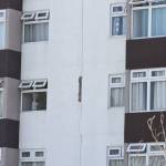 Veicinos de una torre de apartamentos en zona 21 descartan daños a estructura tras sismo registrado esta mañana. Foto La Hora: José Orozco