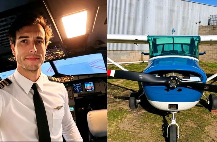 Investigan muerte de piloto Leandro Bertazzo quien se arrojó de avión y dejó a alumna en la cabina Bertazzo se quitó sus auriculares, acomodó sus cosas, desabrochó su cinturón y sin mediar más palabras abrió la puerta y se arrojó del avión Cessna 150. Foto La Hora: redes sociales