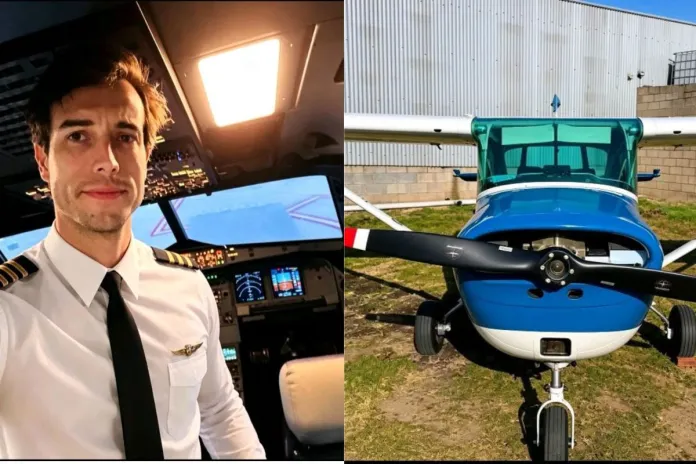 bertazzo Bertazzo se quitó sus auriculares, acomodó sus cosas, desabrochó su cinturón y sin mediar más palabras abrió la puerta y se arrojó del avión Cessna 150. Foto La Hora: redes sociales