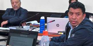 El Tribunal de Mayor Riesgo B escuchó la declaración de uno de los 7 exagentes de PNC acusado de la muerte del ciudadano canadiense, Nelson Santamaría. Foto La Hora: Daniel Ramírez
