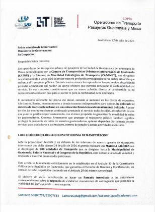 Anuncian manifestación en contra del alza de los combustibles este viernes 24 de julio