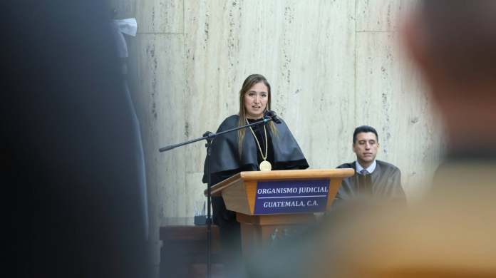 Claudia Paredes, presidenta de la Corte Suprema de Justicia y del Organismo Judicial, fue una de las destinatarias de la carta abierta del magistrado Estuardo Cárdenas.
