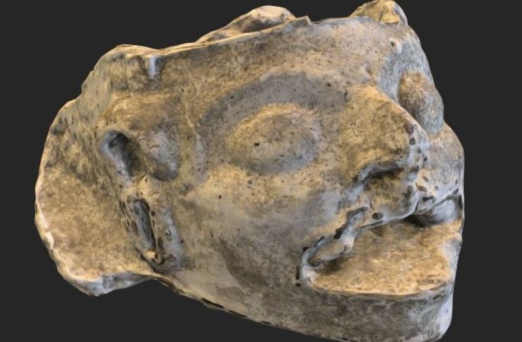 Cráneo estucado de un joven de los antiguos pueblos mayas. Foto: doctor Rafael Mejicano.