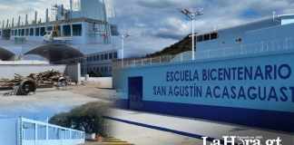 Escuelas Bicentenario: seis entregadas y siete atrapadas entre retrasos, rescisiones y denuncias penales Las Escuelas Bicentenario fueron presentadas por Alejandro Giammattei como uno de los grandes legados de su gobierno, pero el proyecto está plagado de señalamientos. Arte: La Hora/Alejandro Ramírez.