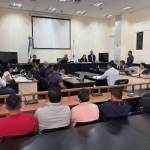 El Tribunal de Mayor Riesgo B escuchó a los peritos que analizaron manchas de sangre en la ropa de los exagentes de la PNC acusados de ejecución extrajudicial. Foto La Hora: José Orozco
