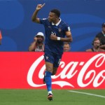 Kylian Mbappe de Francia celebra un gol este sábado, en un partido por el tercer lugar del Mundial de la FIFA 2026. Foto La Hora: EFE