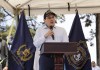 El ministro de Gobernación Marco Antonio Villeda en el su profesionalización en la inauguración del Curso de Formación para Guardia Penitenciario, el pasado 1 de julio. Foto La Hora: Mingob.