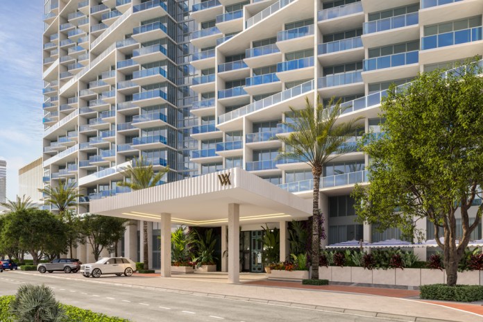 Ilustración conceptual de lo que será el hotel Waldorf Astoria en Miami Beach, Florida (Estados Unidos). Hilton informó que el complejo tendrá 348 suites. Foto La Hor: EFE