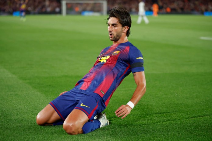 El delantero del FC Barcelona Ferrán Torres celebra un gol la pasada temporada. Foto La Hora: EFE