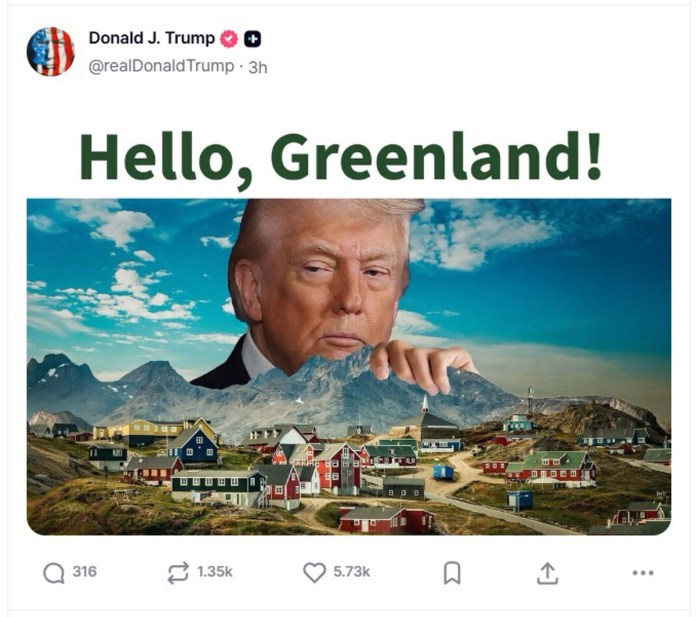 Trump vuelve a mostrar interés por Groenlandia en un mensaje en su red Truth Social El presidente Donald Trump hace nuevamente referencia a la compra de Groenlandia para formar parte de EE.UU.