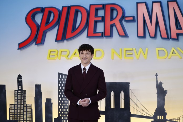 Tom Holland durante el estreno de la película