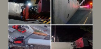 Un tráiler volcó al final de la cuesta de Villalobos y causó complicaciones viales en el sector