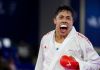Guatemala logró su segunda medalla de oro en Karate modalidad kumite en los Juegos Centroamericanos y del Caribe Allan Maldonado tras ganar el oro en Karate modalidad kumite. Foto La Hora: COG