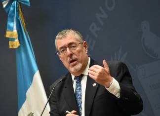 Presidente Bernardo Arévalo en conferencia de prensa este lunes 10 de agosto. Foto La Hora: José Orozco
